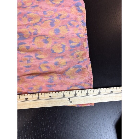 By Anthropologie Jumpsuit Pink Peach Print Size Large Cut Out Sleeveless Pockets - Picture 10 of 13